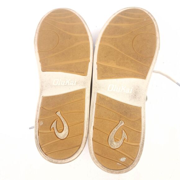 Olukai Ha'upu Lace Up Sneaker Women’s Size 7.5 Black Shoes Leather Cushioned - Picture 9 of 10